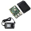 Kit de bricolage Raspberry Pi 4B 2G RAM avec étui de protection en alliage d\'aluminium CNC noir/rouge/or/ruban/bleu/gris et prise ue d\'alimentation 5V 3A