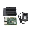 Kit de bricolage Raspberry Pi 4B 2G RAM avec étui de protection en alliage d\'aluminium CNC noir/rouge/or/ruban/bleu/gris et prise ue d\'alimentation 5V 3A Black