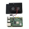Raspberry Pi 4B 2G RAM DIY Kit With Black/Sliver/Gold Aluminum CNC Alloy Protective Case & Double Cooling Fan Black
