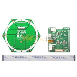 6-Mic Array AI Voice Sextuple micrófono Placa de expansión redonda para Raspberry Pi 4B