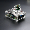 Caja de acrílico transparente con juego de ventilador de refrigeración Compatible con pantalla y cámara de 3,5 pulgadas para Raspberry Pi 4B A