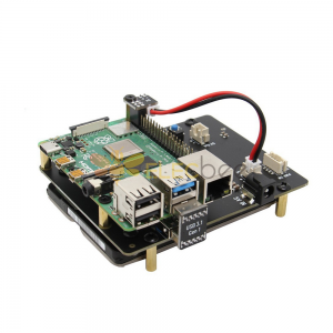 X825 2.5 英寸 SATA SDD 硬盤存儲擴展板 NAS 支持 USB 3.0 帶 X735 電源管理器 + 電源 + 樹莓派 4B 機箱