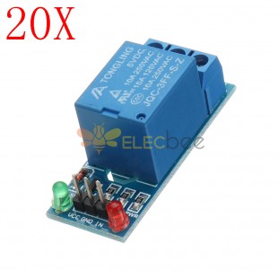 20 pièces 5V déclencheur de bas niveau un module de relais 1 canal carte d'interface bouclier DC AC 220V