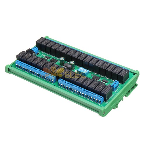 24V 32 Channel RS485 Modbus RTU Relay Module With DIN35 Rail Box MODBUS RTU Command