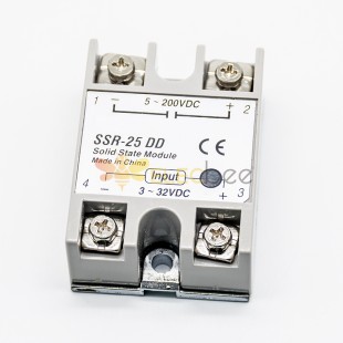 Module de relais à semi-conducteurs 25A SSR-25DD DC 3-32V à DC 5-200V