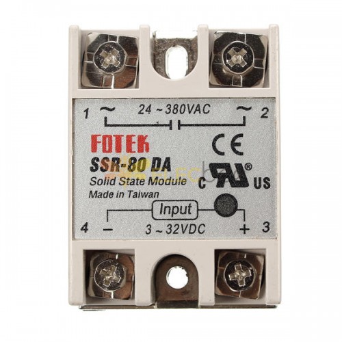 3Pcs 80A SSR-80DA Твердотельный релейный модуль DC к выходу AC 24V-380V