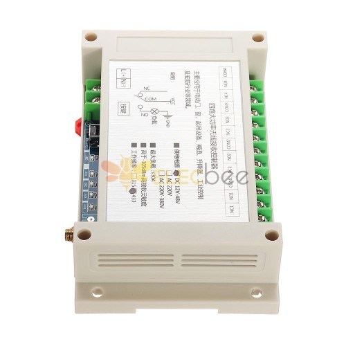 433MHz 4CH Channel Remote Control Switch Module Learning Code DC12-48V  180-700W 30A Four Way Relay