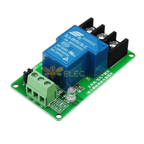 5V 1路30A光耦隔離支持高低電平觸發開關繼電器模塊