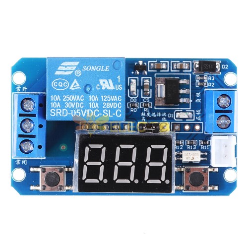 Relais de Minuterie Module de Relais Temporisé Programmable Contrôle  d'automatisme Réglable Affichage LED 5V 0.1s-99min