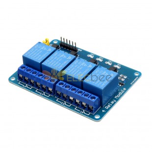 5pcs 5V 4 Channel Relay Module PIC DSP MSP430 Blue pour Arduino - produits compatibles avec les cartes officielles Arduino