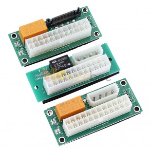 ATX para módulo SATA 24 pinos 24 p adaptador de conector de fonte de alimentação triplo relé Add2PSU placa de cabo extensor #1