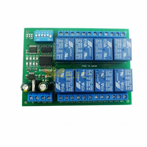 R4D8A08 DC 12V 8 Channel RS485 Relay Module Modbus RTU UART Remote ...