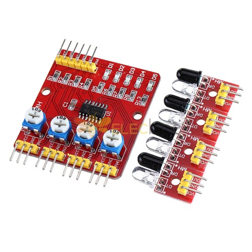 10pcs 4CH Channel Infrared Tracing Module Patrol Four-way Sensor For Car Robot Obstacle Avoidance