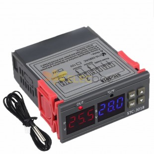 STC-3018 12V / 24V / 220V Controlador de temperatura digital C/F Termostato Relé 10A Termorregulador de calefacción/refrigeración 12V