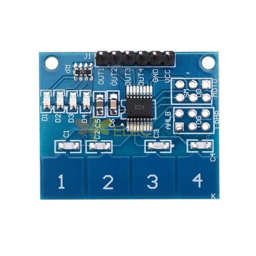 Módulo sensor de toque digital de interruptor de toque capacitivo de 4 canais TTP224