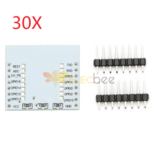 30Pcs Serial Port WIFI ESP8266 Module Adapter Plate With IO Lead Out For ESP-07 ESP-08 ESP-12