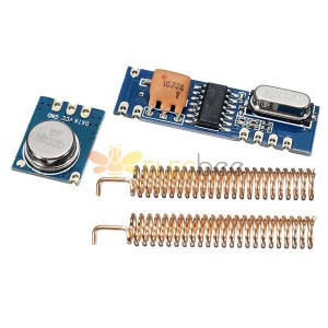 Kit de Module émetteur-récepteur sans fil 433MHz 100M émetteur + récepteur + antenne à ressort en cuivre 2 pièces