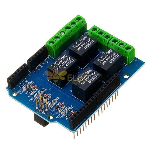 Module de relais étendu 5V 4CH 4 Channel Relay Shield pour Arduino - produits compatibles avec les cartes Arduino officielles