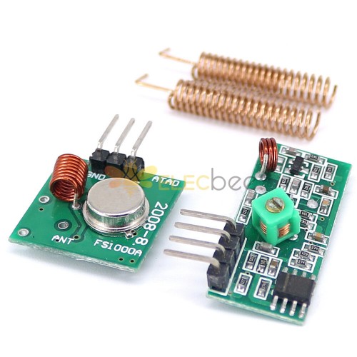 5 peças 433 MHz RF módulo receptor sem fio kit transmissor + 2 peças antena de mola RF para Arduino