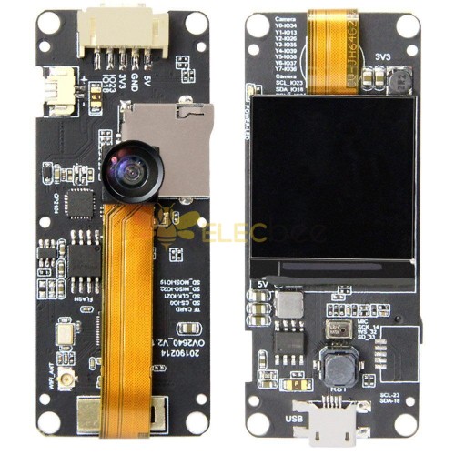 T-Camera Plus Line Extension Version ESP32-DOWDQ6 8MB SPRAM OV2640 Módulo de cámara Pantalla de 1,3 pulgadas con WiFi bluetooth Board