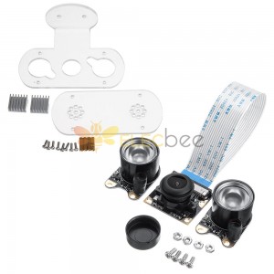 OV5647 Telecamera per visione notturna grandangolare Fisheye 500W Pixel 1080P Supporto modulo per Raspberry PI 4B/3B+