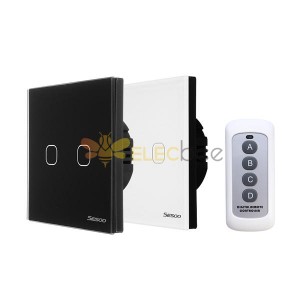 SESOO SY6-02-D EU/UK Standard 2 Gang 1 Way RF433 Remote Smart Wall Switch