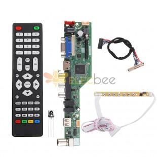 T.SK105A.03 Universal LCD LED TV Controller Driver Board TV/PC/VGA/HDMI/USB+7 Botón de tecla+1ch 6bit 30 LVDS Cable