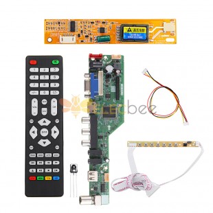 T.SK105A.03 Placa de controlador de TV LED LCD universal TV/PC/VGA/HDMI/USB+7 Botón de tecla+1 inversor de lámpara