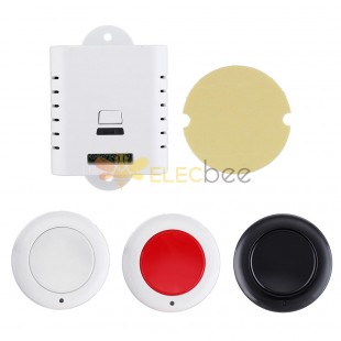 Wide Voltage AC85V-250V Wireless Remote Control Switch + Round Button Transmitter