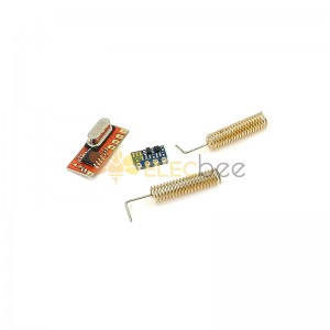 Long Range 433MHz Wireless Transceiver Kit Mini RF Transmitter Receiver Module + 2PCS Spring Antennas