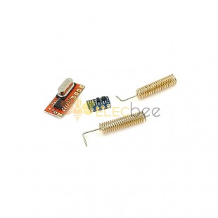 Long Range 433MHz Wireless Transceiver Kit Mini RF Transmitter Receiver Module + 2PCS Spring Antennas