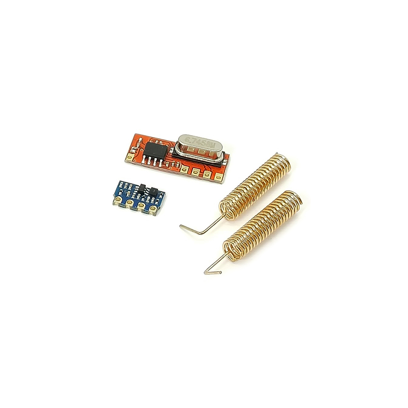 Kit Transceptor Sem Fio de Longo Alcance 433MHz Mini Módulo Receptor Transmissor RF + 2 Antenas Spring