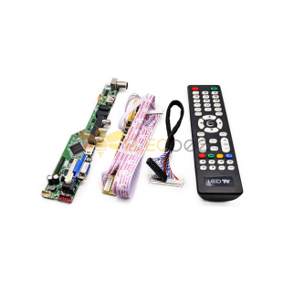 T.SK105A.03 Universal LCD LED TV Controller Driver Board TV/PC/VGA/HDMI/USB+7 Botón de tecla+2ch 8bit 30 LVDS Cable