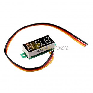 10pcs 0.28 pouces trois fils 0-100V affichage numérique rouge voltmètre cc compteur de tension réglable