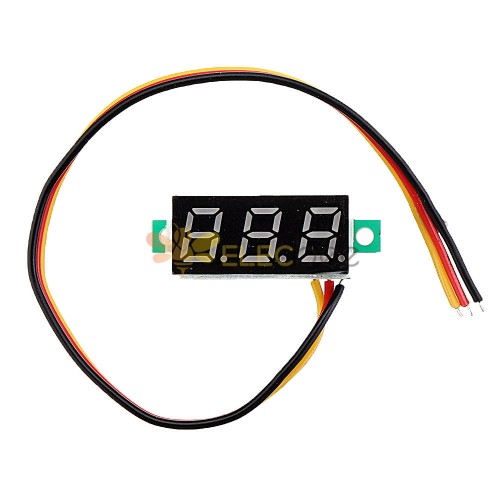 10pcs 0.28 pouces trois fils 0-100V affichage numérique rouge voltmètre cc  compteur de tension réglable