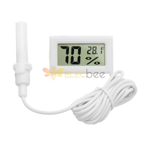 2Pcs Digital Mini LCD Digital Thermometer Hygrometer Kühlschrank Gefrierschrank Temperatur Feuchtigkeitsmesser Weiß