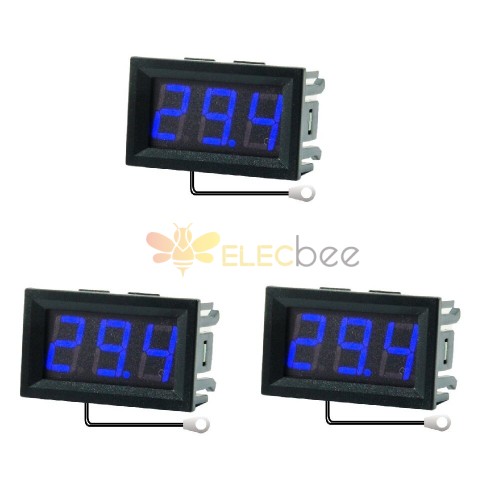 3 件 0.56 英寸迷你數字 LCD 室內方便溫度傳感器儀表監控溫度計帶 1M 電纜 -50-120℃ DC 5-12V
