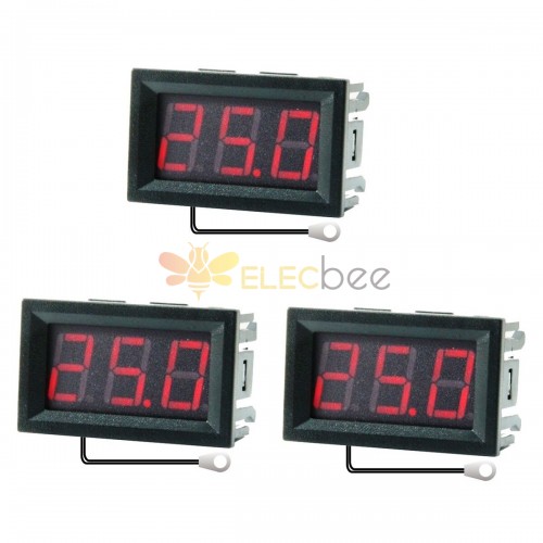 3Pcs 0.56 인치 미니 디지털 LCD 실내 편리한 온도 센서 미터 모니터 온도계 1M 케이블 -50-120℃ DC 5-12V