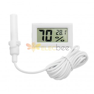 3 قطعة ميزان حرارة رقمي صغير LCD مقياس رطوبة الثلاجة الفريزر مقياس درجة الحرارة والرطوبة White Egg Inc