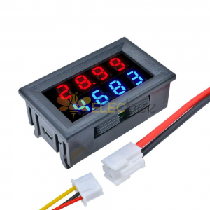3 pçs DC 200V 10A 0,28 polegadas Mini voltímetro digital amperímetro 4 bits 5 fios medidor de corrente de tensão com display duplo LED