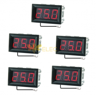 5 uds 0,56 pulgadas Mini Digital LCD interior conveniente Sensor de temperatura Monitor termómetro con 1M Cable-50-120 ℃ DC 5-12V