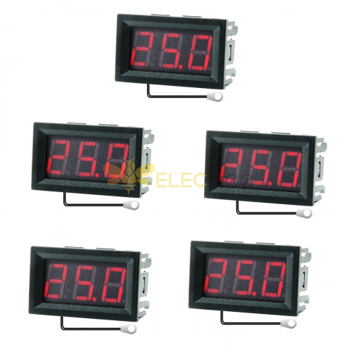 5 Adet 0.56 Inç Mini Dijital LCD Kapalı Uygun Sıcaklık Sensörü Ölçer 1M Kablo ile Monitör Termometre -50-120℃ DC 5-12V