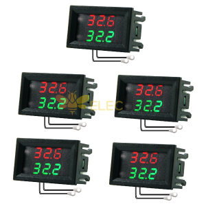 5Pcs DC 4-28V 5/12V 0.28 inch 0.28 inch LED Display Dual Red+Green Digital Temperature Sensor Thermometer