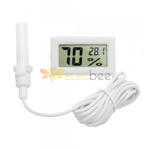 5 قطعة ميزان حرارة رقمي صغير LCD مقياس رطوبة ثلاجة فريزر درجة حرارة الرطوبة مقياس White Egg Inc