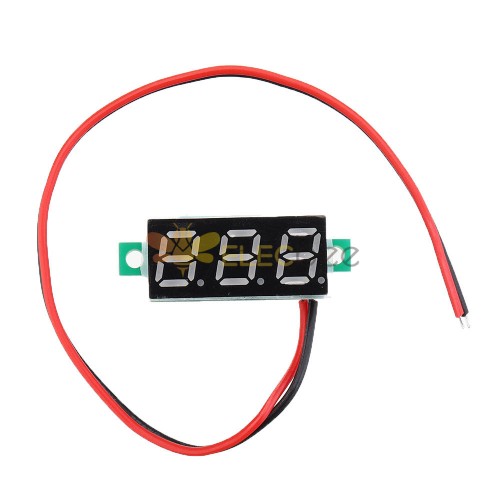 Mini voltímetro digital de 0.36 pulgadas, 2 cables de CC de 0 a 40 V,  medidor de panel de pantalla de voltaje digital LED, para automóvil,  batería