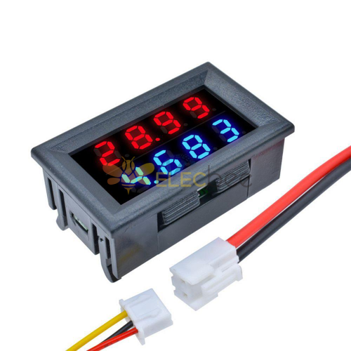 5 adet DC 100 V 10A 0.28 Inç Mini Dijital Voltmetre Ampermetre 4 Bit 5 Teller LED Çift Ekran ile Gerilim Akım Ölçer