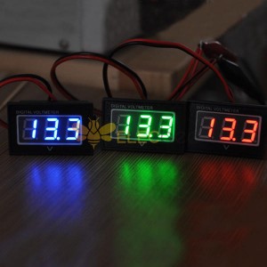 DC2.5-30V LCD Ekran Dijital Voltaj Ölçer Su Geçirmez Toz Geçirmez 0.4 İnç LED Dijital Tüp