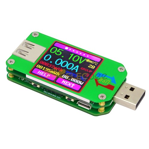 UM24 / UM24C USB 2.0 شاشة LCD ملونة تستر الجهد الحالي متر الفولتميتر Amperimetro بطارية شحن قياس كابل المقاومة UM24C