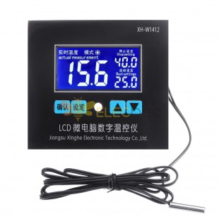 XH-W1412 كمبيوتر صغير رقمي بشاشة عرض LCD متحكم في درجة الحرارة 0.1 أداة تحكم في درجة الحرارة عالية الدقة