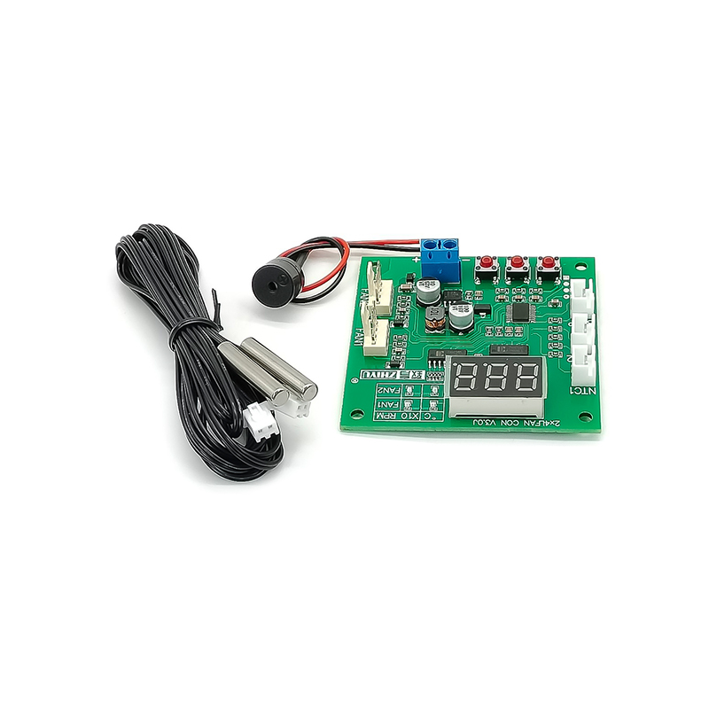 DC 12V 24V 48V 2 Way Cooling PWM 4 Wire Fan Temperature Controller Temperature Speed Display